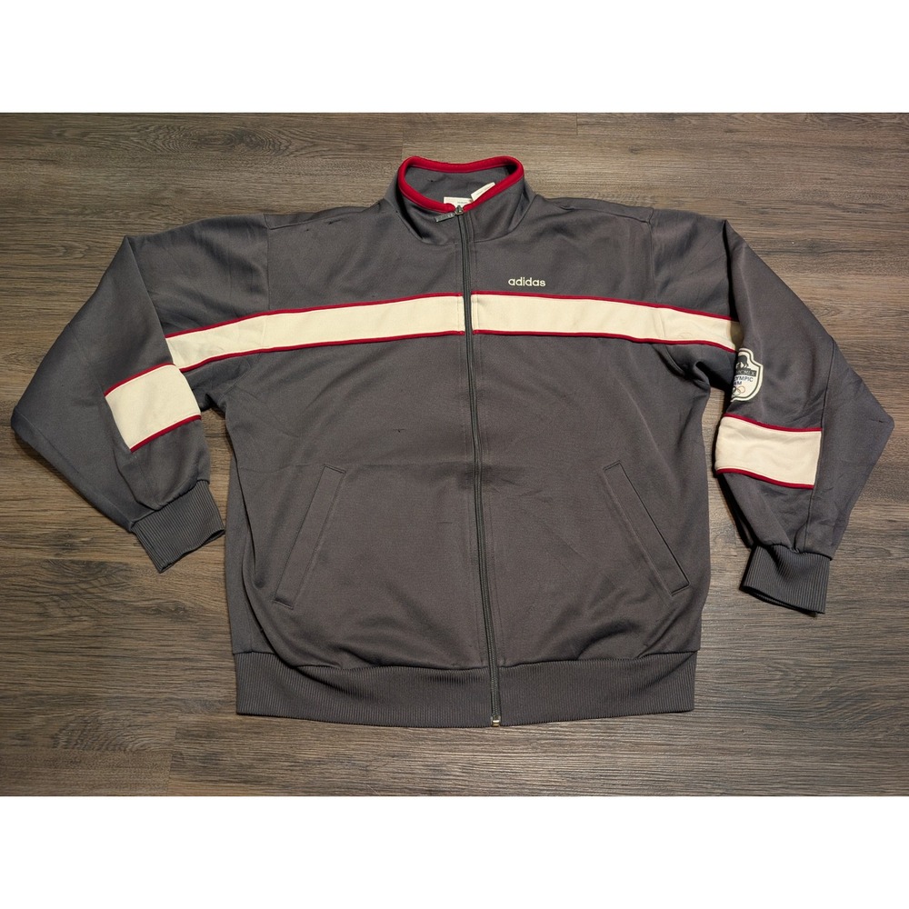 Adidas US Olympic Team Roma MCMLX Track Jacket Gray Mens Medium 2000-2004